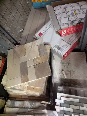 Large lot of assorted mosaic tiles, several sheets of each kind
