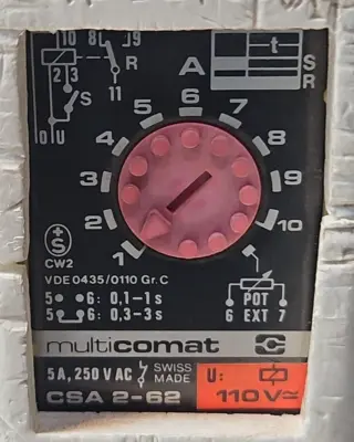 MULTICOMAT CSA 2-62 Time Relay Delay. Loc3D-17