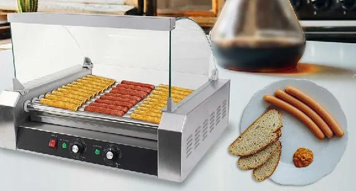 Commercial 30 Hot Dog Hotdog oller Grill  w/ cover -