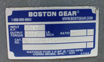 USED BOSTON GEAR F72610AVB961R0A