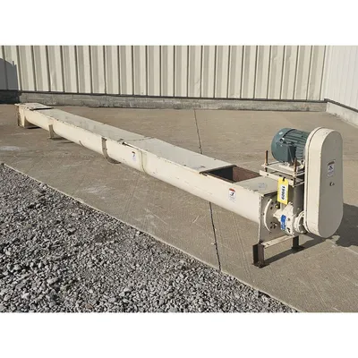 Used Screw Conveyor U-trough auger Industrial 9" Dia x 18' L