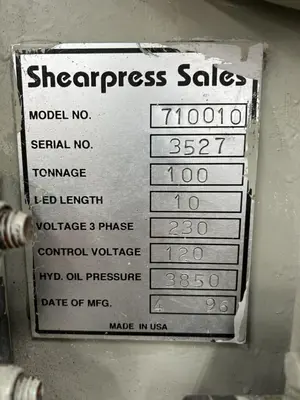 Used 1996 ACCURPRESS 710010 Press Brakes Georgia US | The Equipment Hub #1123348