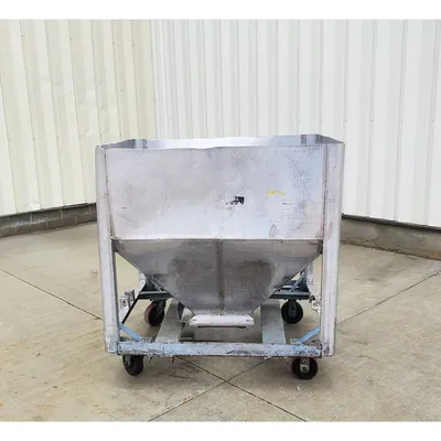 Used 25 Cu. Ft. Stainless Steel Bin with Slide Gates