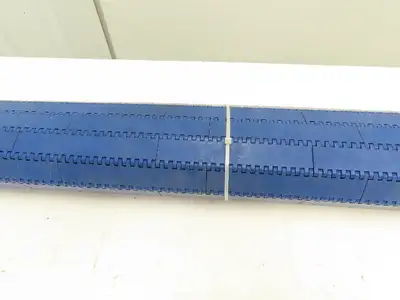 Intralox Blue Plastic Flat Top Smooth Conveyor Chain Belt 60" Wide x 30" L