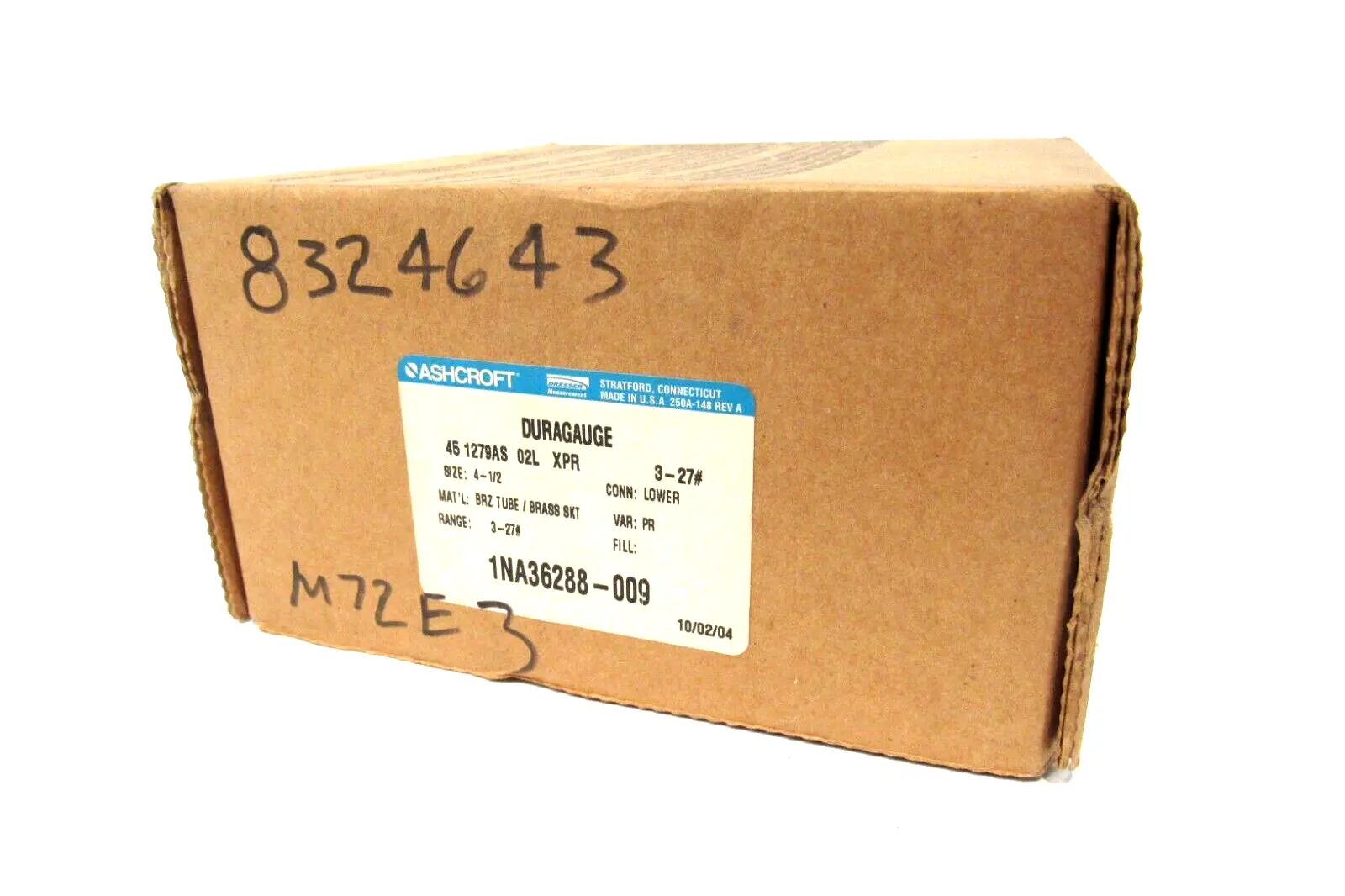 NEW ASHCROFT 45-1279AS-02L DURAGUAGE 4-1/2" 3-27# 451279AS02L