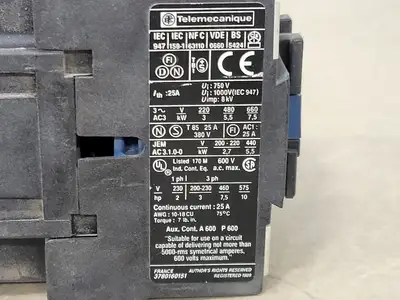Used TELEMECANIQUE LC1D1210G6 Switchgears British Columbia CA | Lenmark #242071