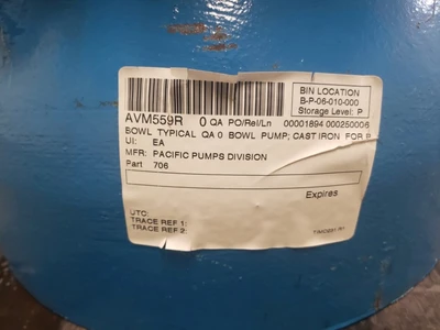 Pacific 706 Pump Bowl, Cast Iron