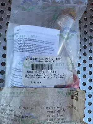 NEW HEROSE 30001993 BRASS SAFETY VALVE W/ 3/4" NPT FITTING, 250 PSI