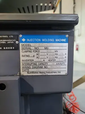 Used 2013 SUMITOMO SE220HSZ-C900 Injection Molding Machines Florida US | ESCOBAR TRADING, INC. #1328201