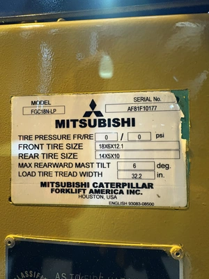 USED 2019 MITSUBISHI FGC18N