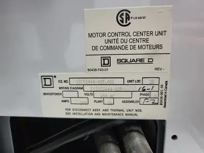 USED SQUARE D MODEL 6