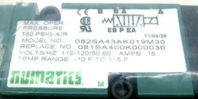 NEW NUMATICS 082SA43AK019M30 SOLENOID VALVE