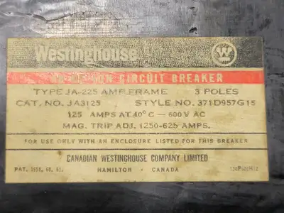 USED WESTINGHOUSE JA3125