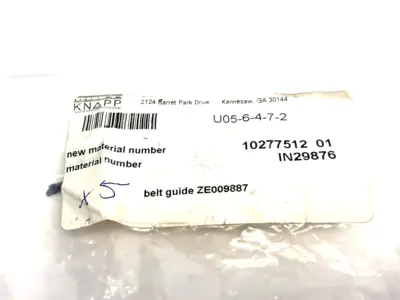 New | in-Stock Knapp Belt Guide for Conveyor ZE009887, IN29876 Conveyor Parts Michigan US | Maverick Industrial Sales #1395186
