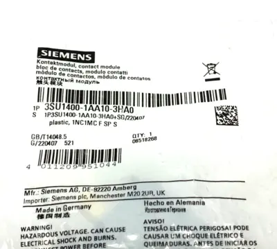 New | in-Stock Siemens Contact Module Spring-Loaded Terminals Contact Blocks Michigan US | Maverick Industrial Sales #1502314