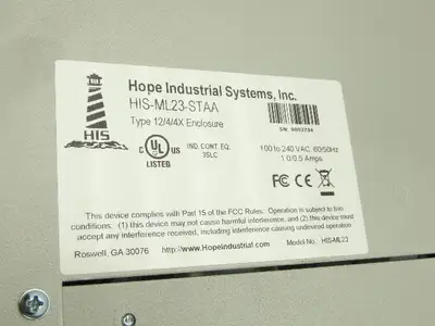 Hope Industrial Systems HIS-ML23 HMI Touch Screen Control Panel 100-240VAC