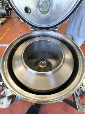 Rousselet Robatel RC-50 VxR ATEX perforate basket centrifuge, 316L SS.