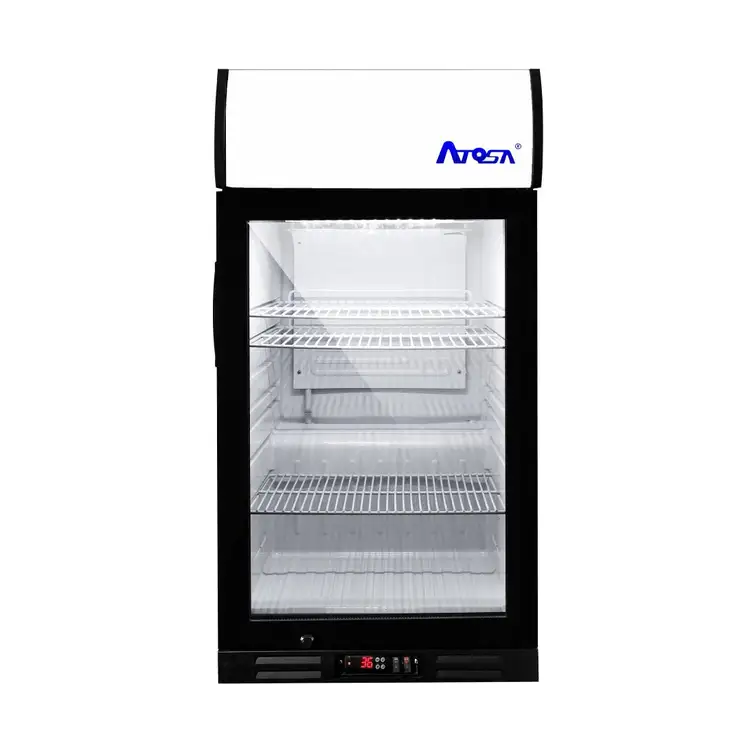 New | in-Stock Atosa New Atosa CTD-3ST Compact Countertop Merchandiser, 3 Cu Ft with Display Panel Display Refrigerators Illinois US | Falcon Restaurant Supply #1375554