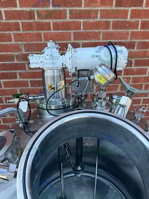 USED PRECISION STAINLESS 500 LITER STAINLESS STEEL JACKETED REACTOR  W/ 0.5 HP MIXER