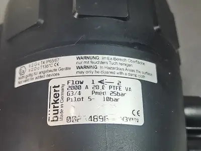 Burkert 00234896 Angle Seat Valve. Loc630