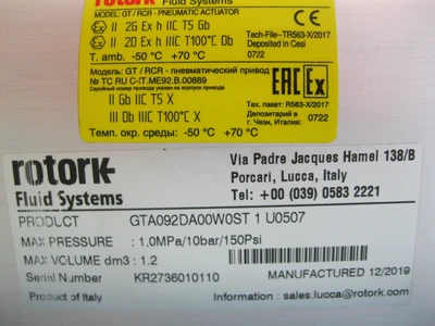 NEW Rotork GTA092DA00W0ST 1 U0507