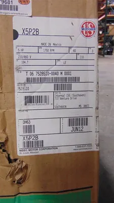 5 HP US Motors X5P2B Hazardous Locations Motor 184T Frame 230/460V 1750 RPM New NIB