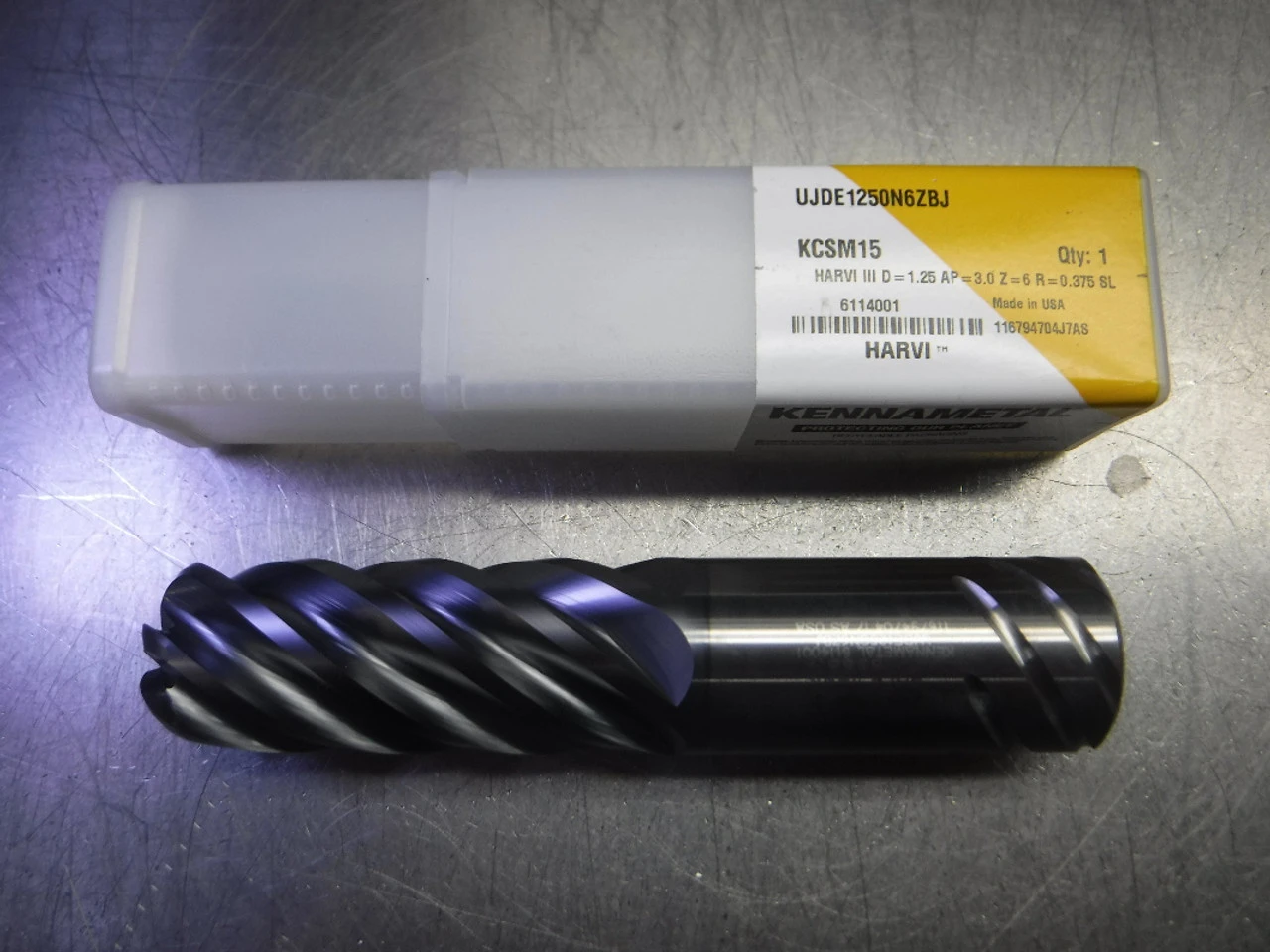 Kennametal 1.250" 6 Flute Carbide Endmill UJDE1250N6ZBJ KCSM15 (LOC1518B)