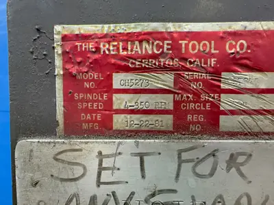 Used 1981 THE RELIANCE TOOL CO CH5273 Rotary Shears including Ring & Circle Ohio US | HGR 24 #1520920
