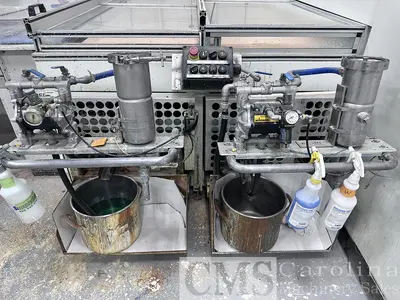 USED SUPERFICI 1300 MMTWIN SPRAY WITH 3 LAMINAR OVENS AND TWO LAMP UV
