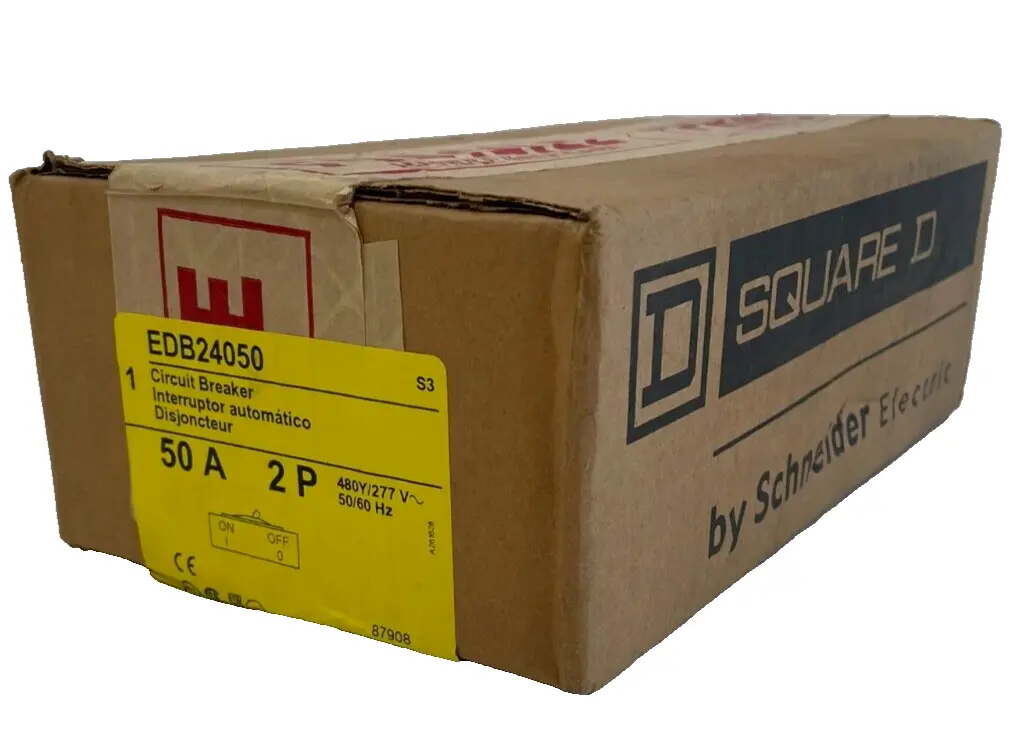 NEW SQUARE D EDB24050 CIRCUIT BREAKER 50A 2P 480Y/277V 50/60HZ
