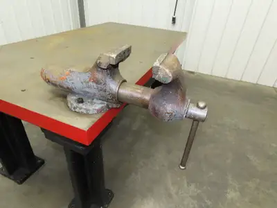 Vintage Precision 2-1/4" Steel Welding Layout Table 66x36" Cast Iron Wilton Vise