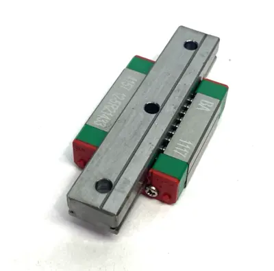 USED HIWIN LINEAR GUIDEWAY BLOCK AND RAIL, 1-BLOCK, 62MM RAIL