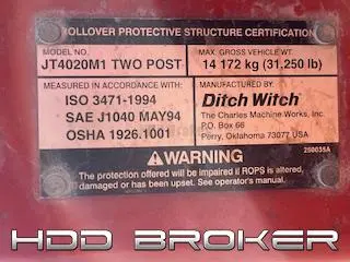 Used 2012 DITCH 2012 DITCH WITCH JT4020 MACH 1 Drill Rigs Florida US | HDD Broker #1346372