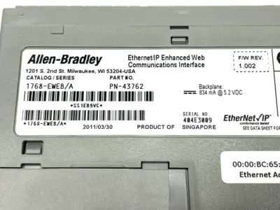 Used Allen Bradley 1768-EWEB PLC Ethernet Equipment Michigan US | Maverick Industrial Sales #1441649