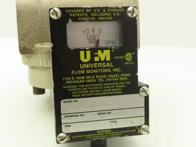 UFM MH-NSF10GM-6-32V1.0M3WR-PC4M-C-Z86 Flow Meter 3/4" NPT 0-10 GPM Stainless