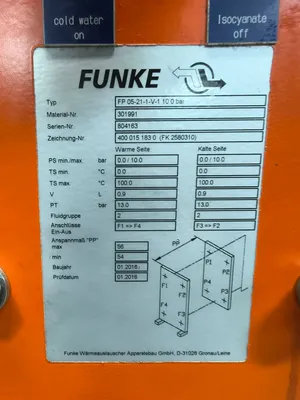 Used FUNKE FP 05-21-1-V-1 10.0 BAR Heat Exchangers South Carolina US | ESS Industrial Equipment Sales #1311295