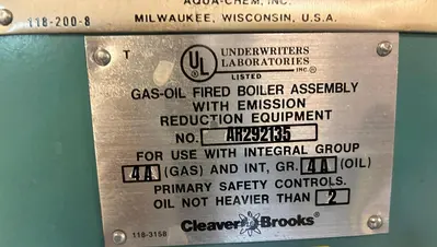 USED 2002 CLEAVER BROOKS CBI200-350-015