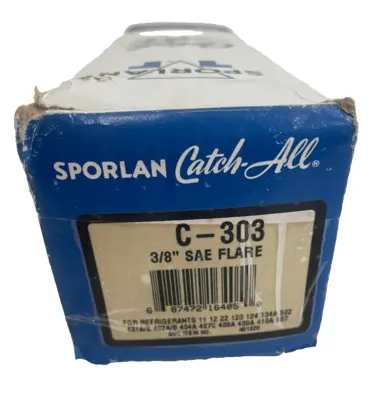 NEW SPORLAN C-303 FILTER DRIER 3/8" SAE FLARE C303