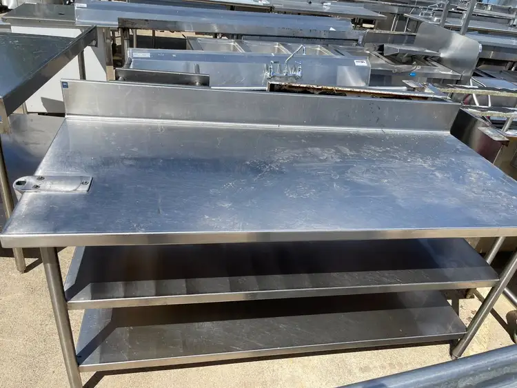 Used Falcon Restaurant Supply Used 60"X32" Heavy Stainless Steel Table with Shelves JD - SS330 Food Prep Tables Illinois US | Falcon Restaurant Supply #1375161