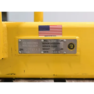 Used ACE Industries 4,000 Capacity Bulk Bag Lifting Frame