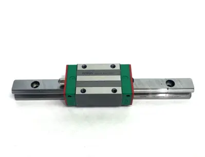 USED HIWIN LINEAR GUIDEWAY BLOCK AND RAIL, 1-BLOCK, 160MM RAIL