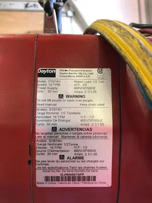 1/2 Ton Dayton Hoist