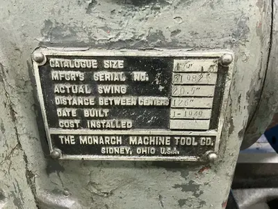 Used 1949 MONARCH MACHINE TOOL CO. 16” Engine Lathes Ohio US | HGR 24 #1406135