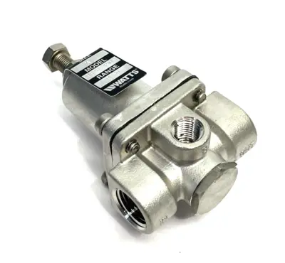 New | in-Stock WATTS SS 3-WAY SMALL WATER PRESSURE REGULATOR, NPTF, 3-50PSI Air Pressure Regulators | Maverick Industrial Sales #1100117