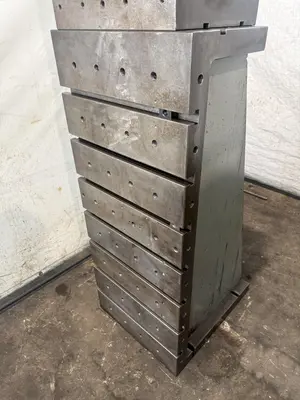 20" WIDE X 80" TALL X 24" DEEP T-SLOTTED ANGLE PLATE SET. STOCK # 0432326