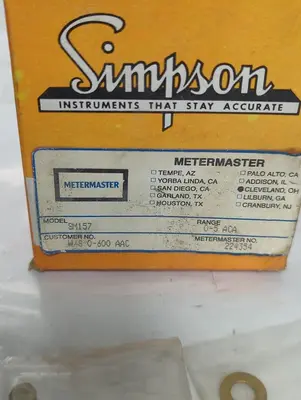 New | in-Stock SIMPSON SM157 Meters - Misc | Surplus Asset Holdings #1206832
