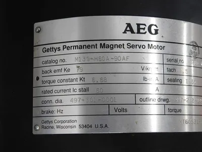 AEG M139-H60A-90AF Gettys Perm Magnet Servo Motor 9.5V/krpm tach Used