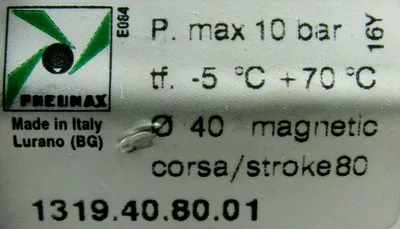 NEW PNEUMAX 1319.40.80.01 CYLINDER 1319408001