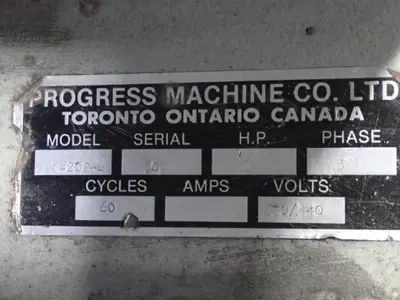 USED PROGRESS MACHINE CO PL02026