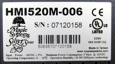 USED MAPLE SYSTEMS HMI520M-006 GRAPHIC TOUCHSCREEN HMI520M006